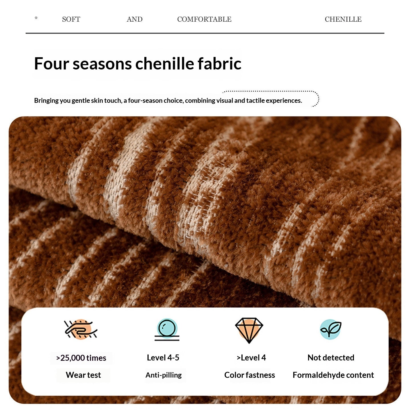 Thickened Non-Slip Cat-Proof Sofa Cover - Full Coverage, Modern Chenille Design