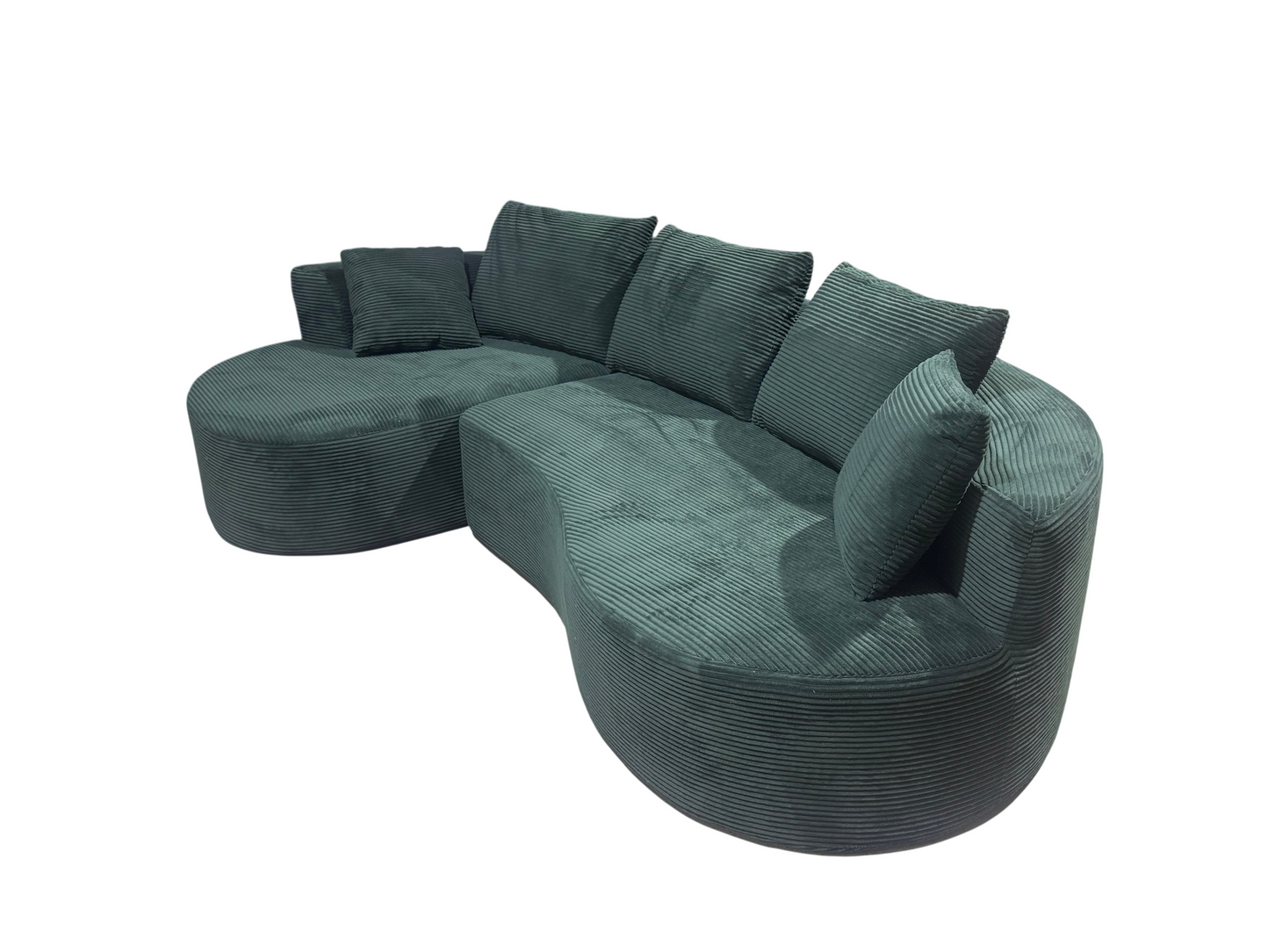Curved Modular Sectional Couch 2 Piece Set With Pillows, Minimalist