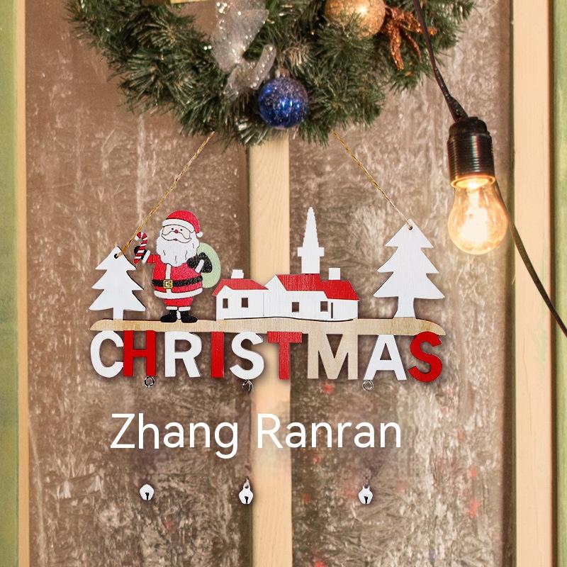 Christmas Wooden Hang Santa Snowman Reindeer Ornaments Decorations
