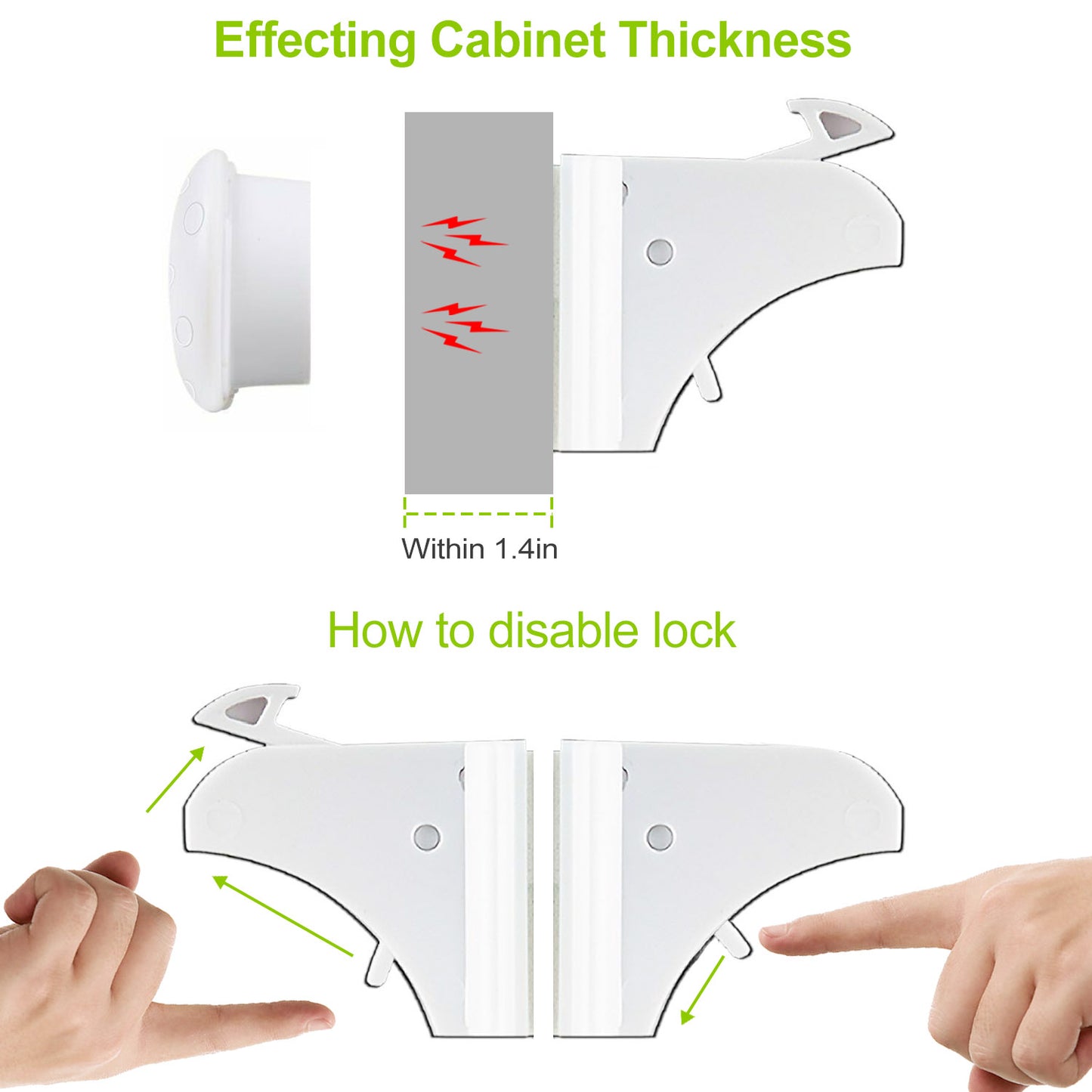 Magnetic Child Safety Cabinet Locks - 4 Pack Baby Proof Drawer Latches
