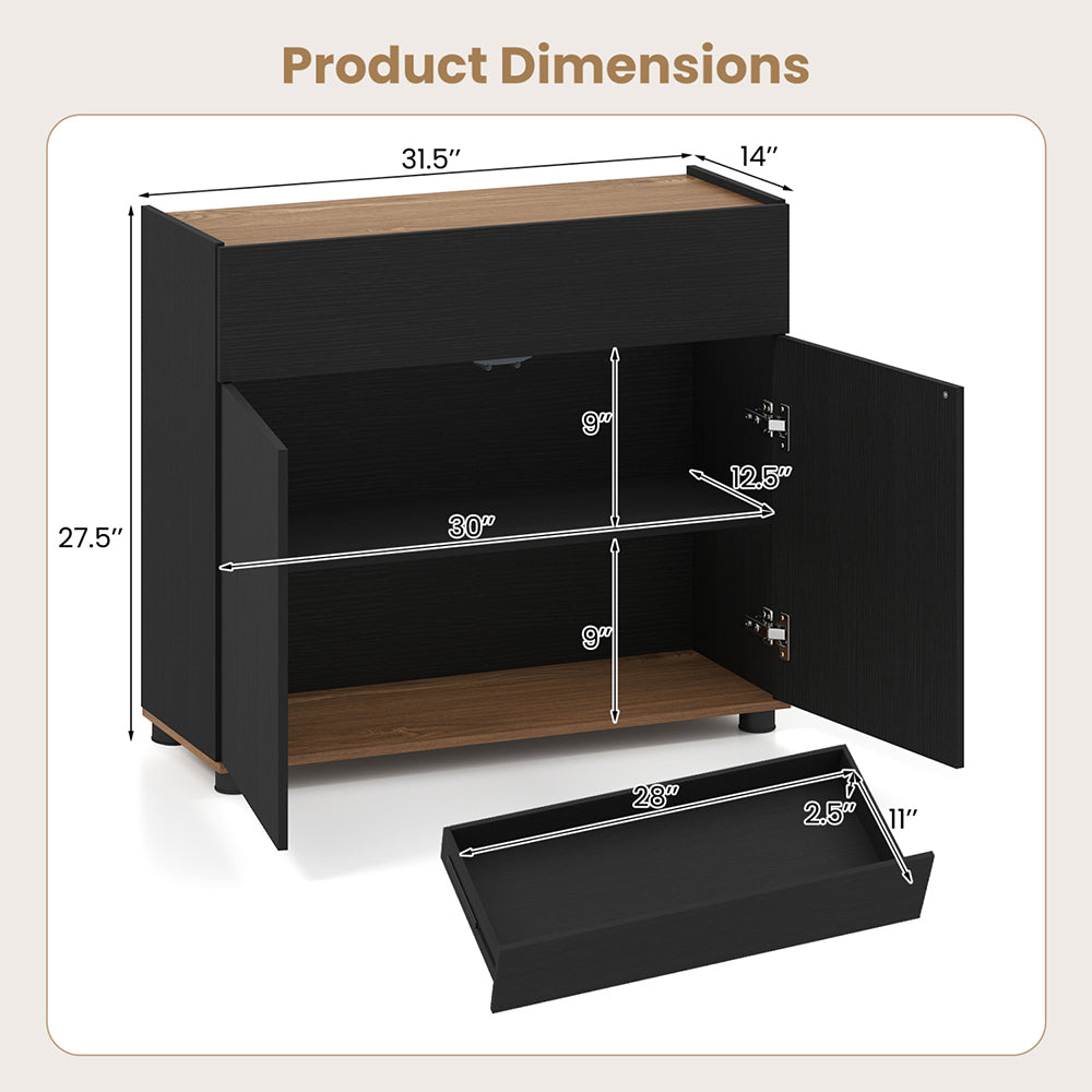 Sideboard Buffet Cabinet With Storage Wooden Kitchen 2 Anti-toppling