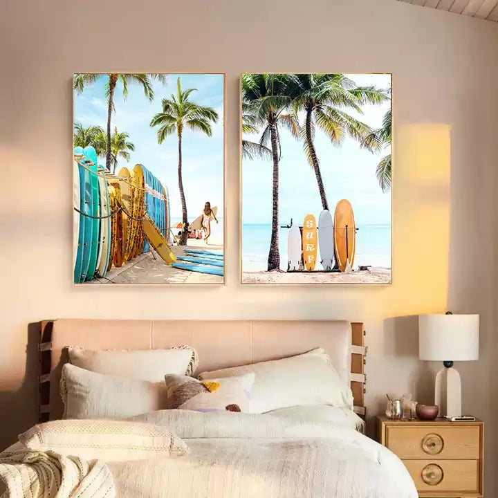 Seaside Landscape Canvas Wall Art - Modern Living Room & Bedroom Decoration