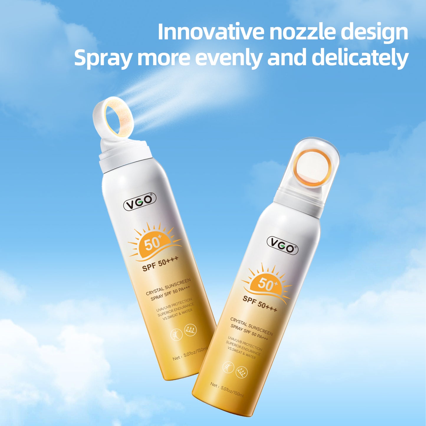 Crystal Sunscreen Spray SPF 50 PA - 150ml Waterproof Body Sun Protection