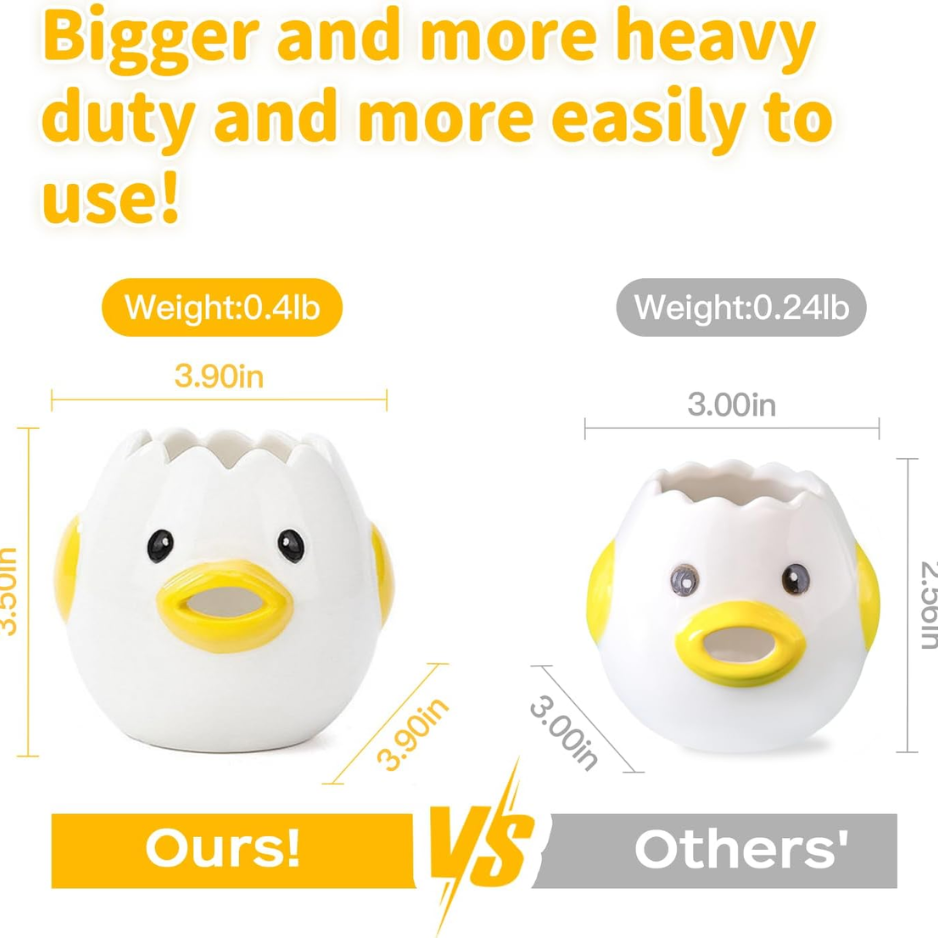 Ceramic Chicken Egg Yolk Separator - Cute Vomiting Design
