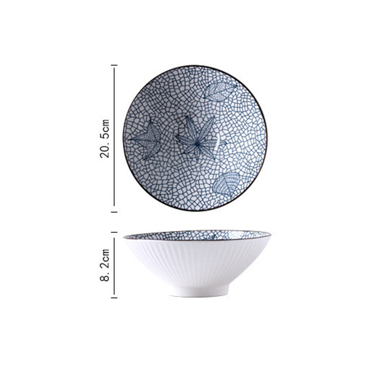 Deepened Ceramic Ramen Bowl - Kitchen Tableware with Multiple Colors