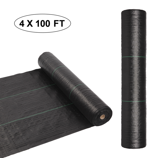 4x100ft Black Weed Barrier Fabric Polypropylene Garden Cloth Waterproof