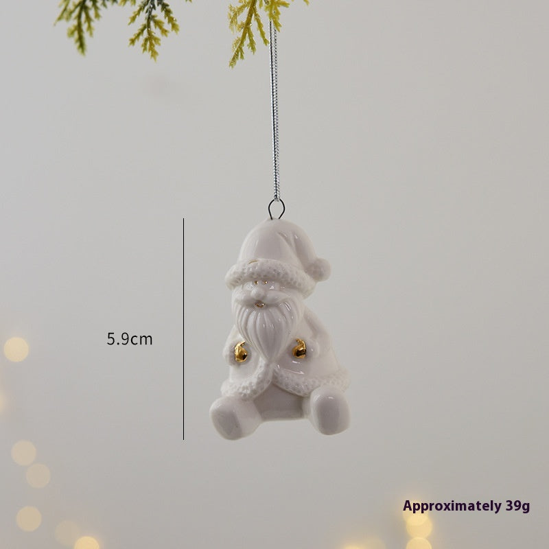 Mini House Ceramic Christmas Pendant Ornament Set