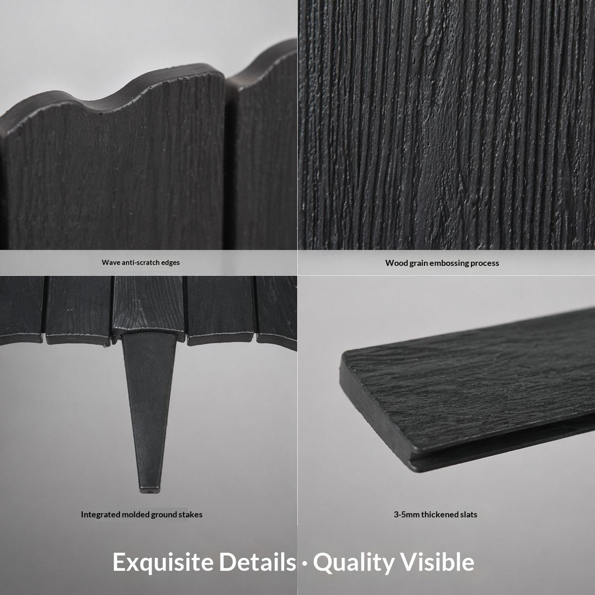 Flexible Modular Garden Fence - Interlocking Plastic Fence Panels for Yard & Garden