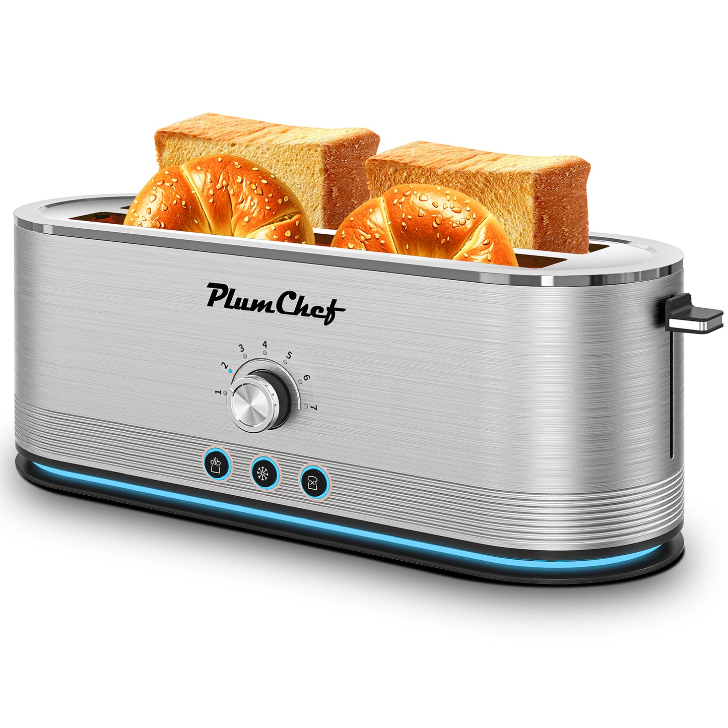 4-Slice Stainless Steel Toaster with 7 Settings and Removable Crumb Tray