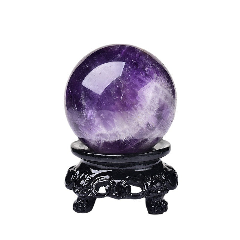 Polished Amethyst Gemstone Crystal Ball - Purple Natural Quartz Decoration