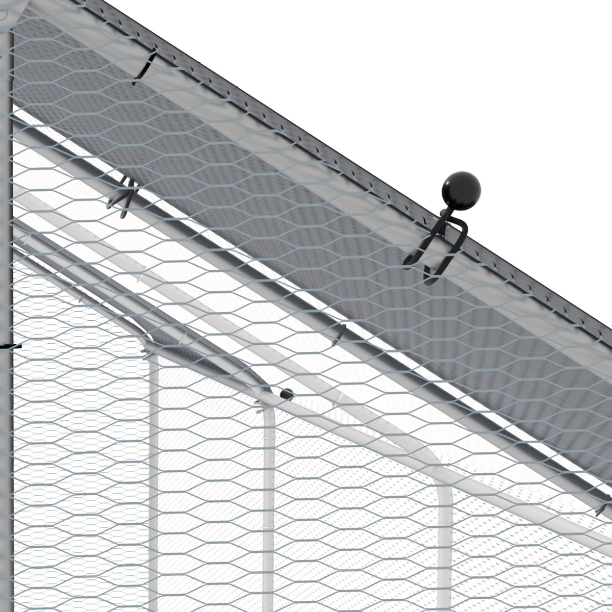 Large Metal Chicken Coop Run with Waterproof Cover - Outdoor Poultry Fence Cage, 1.3" Diameter, Silver