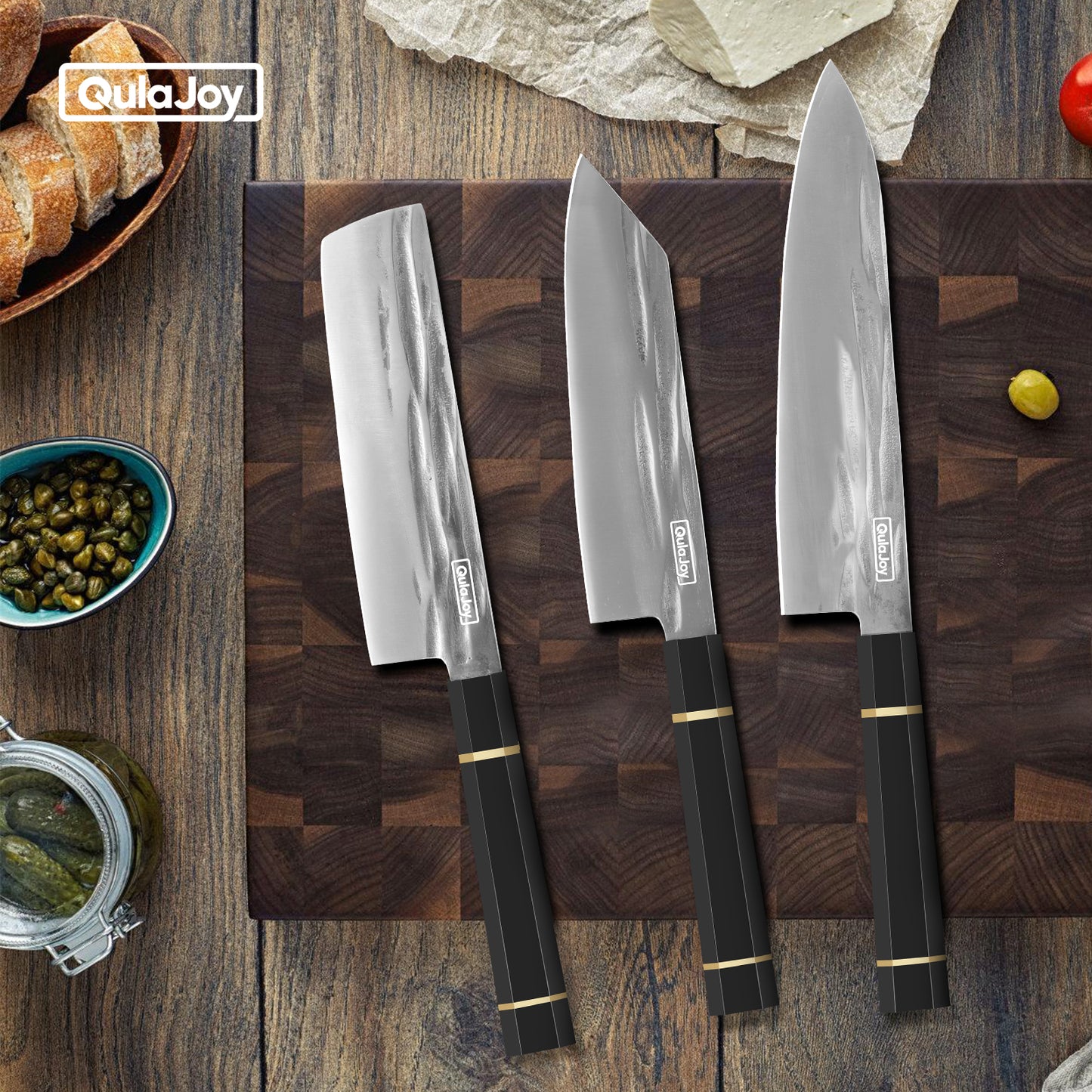 8-Inch Hand Forged Chef Knife - Swedish Sandvik Steel, Octagonal Handle