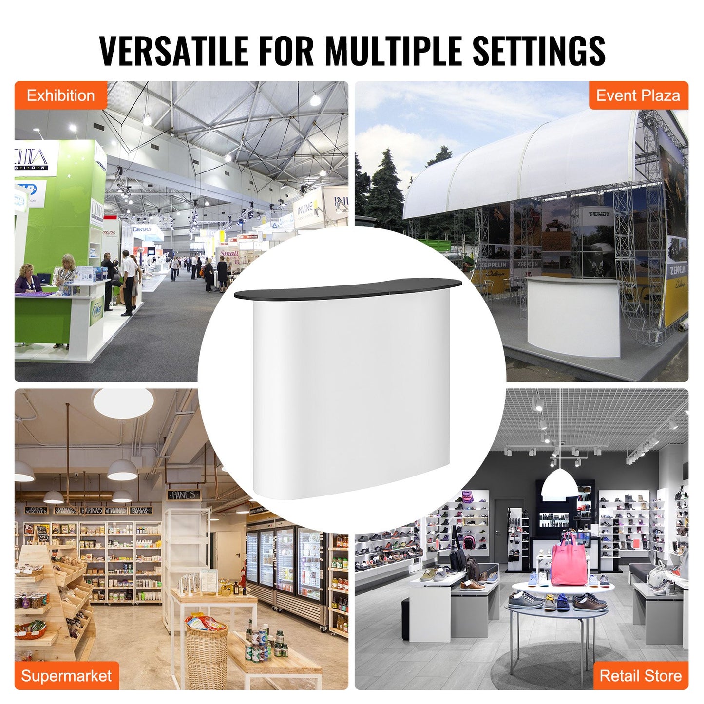 Portable Tradeshow Podium Table with Storage - 51.18" x 18.31"