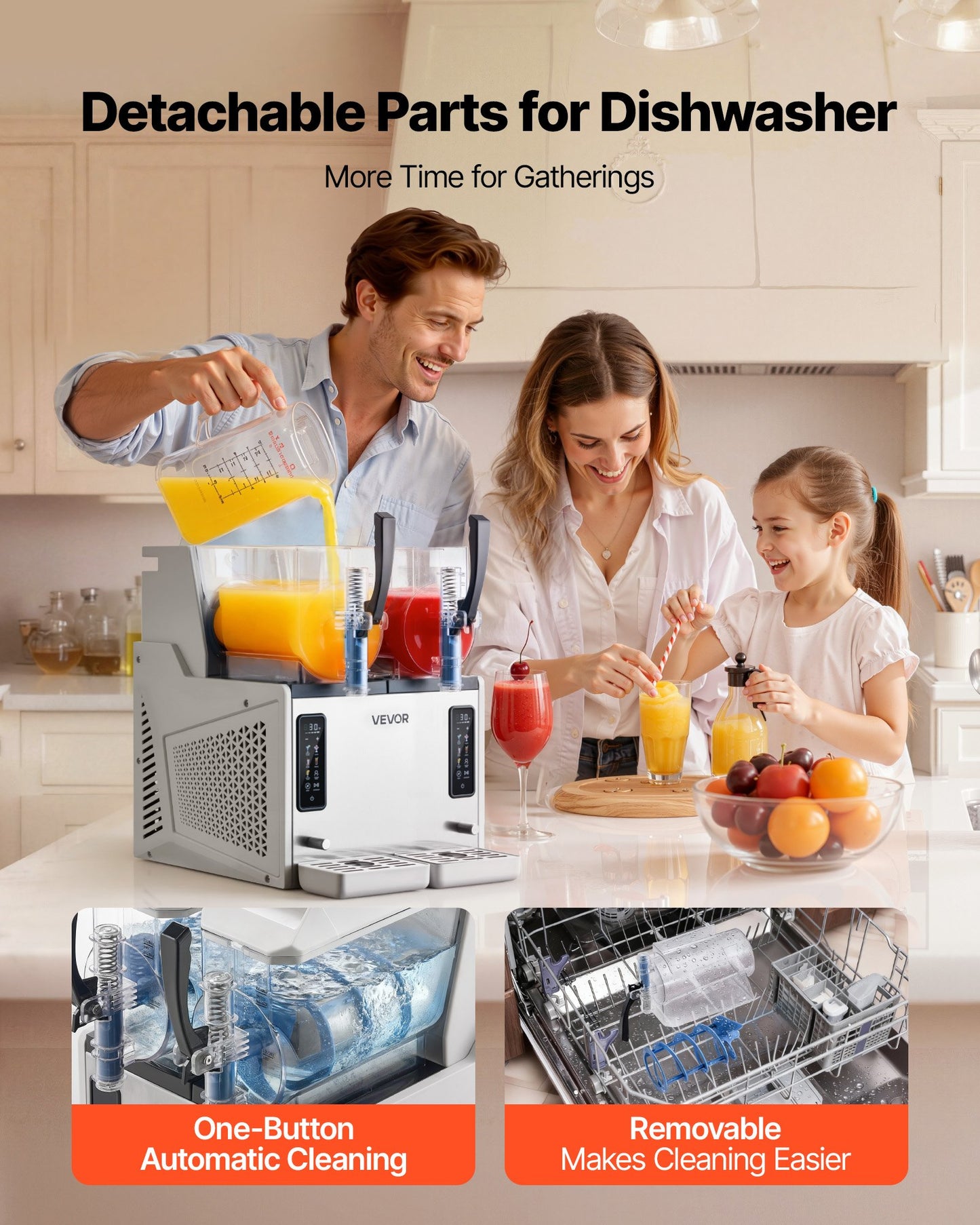 Home & Garden > Kitchen & Dining > Kitchen Appliances > Frozen Drink Makers - 3L Slushie Machine with Self-Cleaning