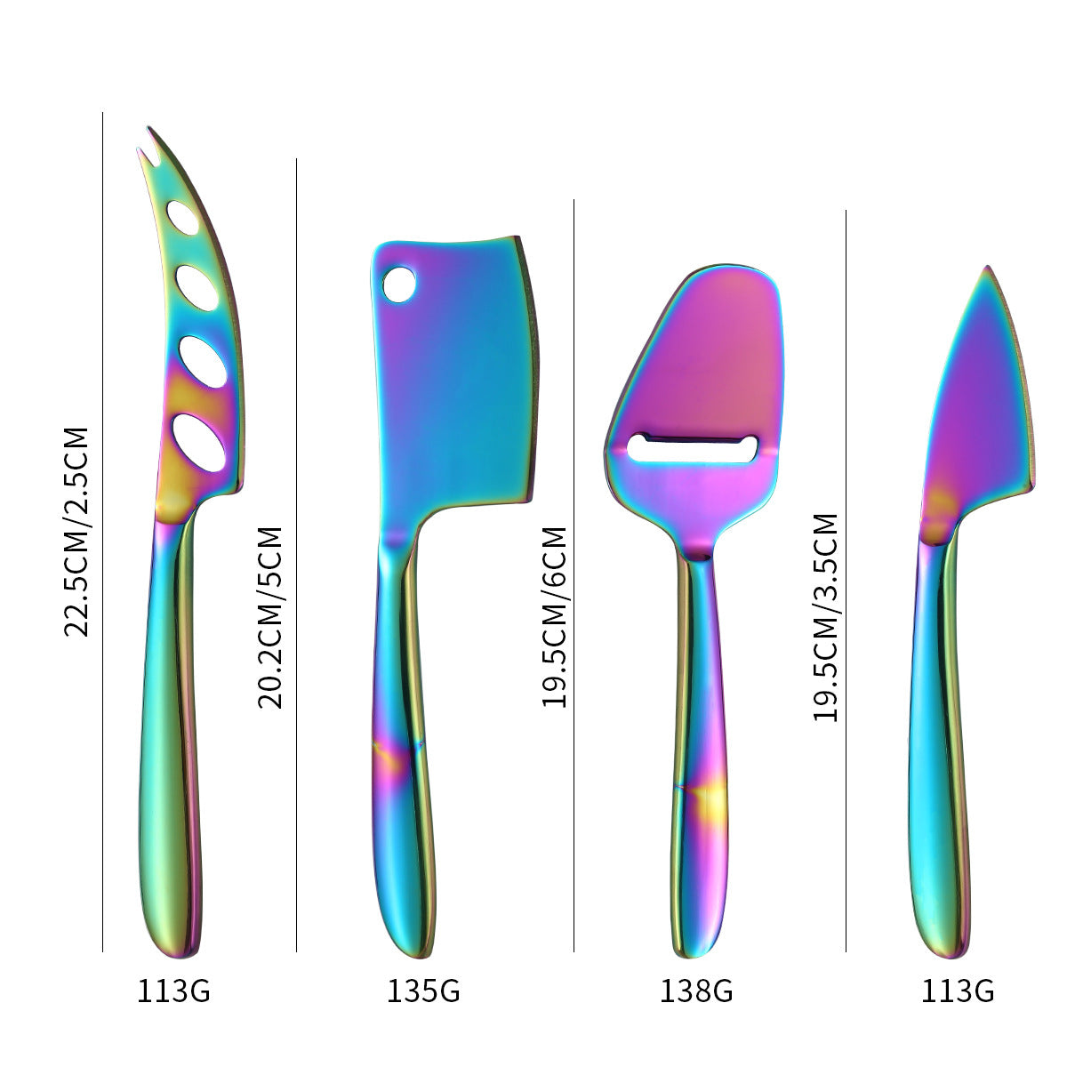 Stainless Steel Cheese Knife Set - Multi-Functional Flatware for Cheese & Deli