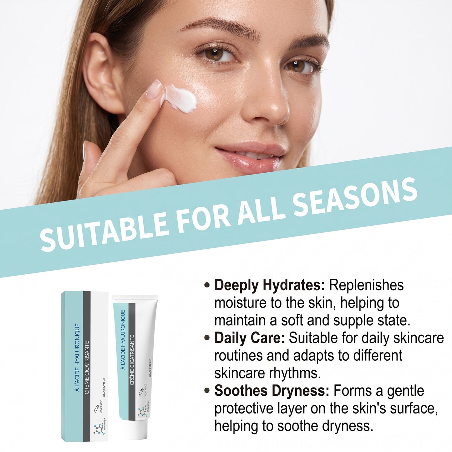 Hyaluronic Acid Face Moisturizer 100g - Hydrating Skin Care Cream