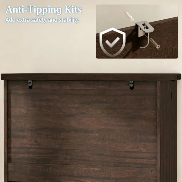Rustic Barn Style Storage Cabinet With Adjustable Shelves 29.9 Inches