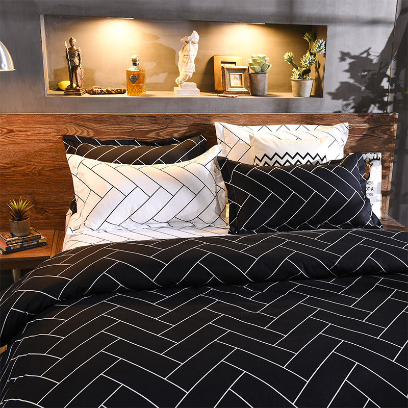 Three-Piece Bedding Set with Quilt Cover and Pillowcases - Multiple Sizes & Patterns