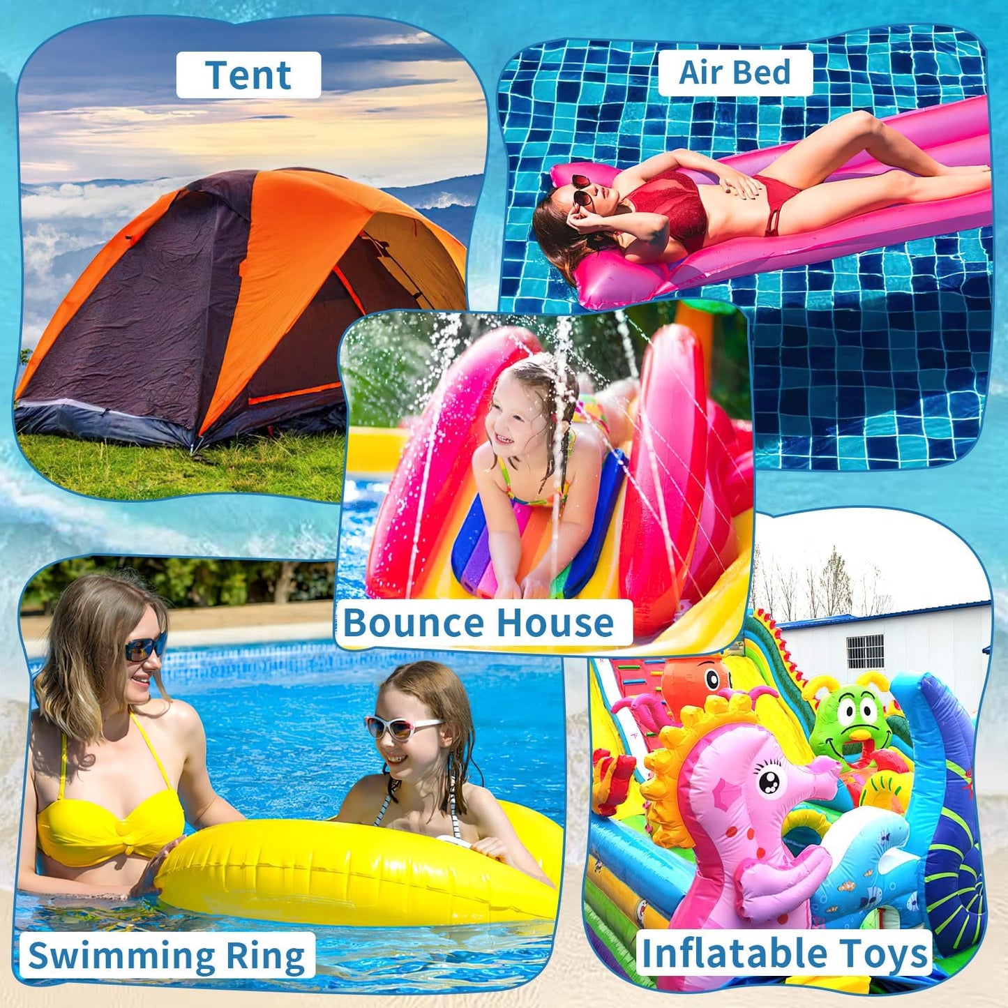 TPU Pool Patch Repair Kit - 10 Mixed Sizes for Inflatables