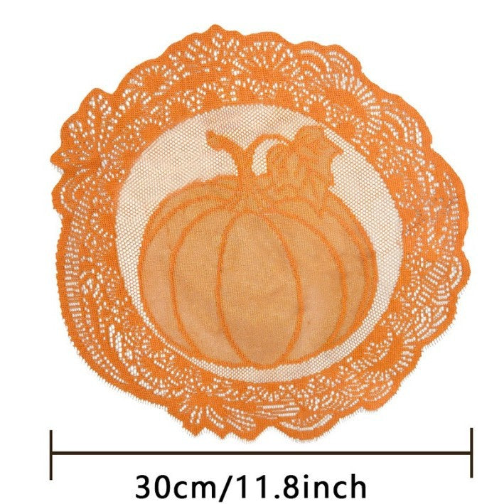 Woven Pumpkin Placemat Set for Dining & Home Decor - Multiple Styles & Quantity Options