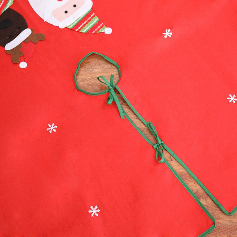 Christmas Elk Tree Skirt 100cm Holiday Decoration for Christmas Tree