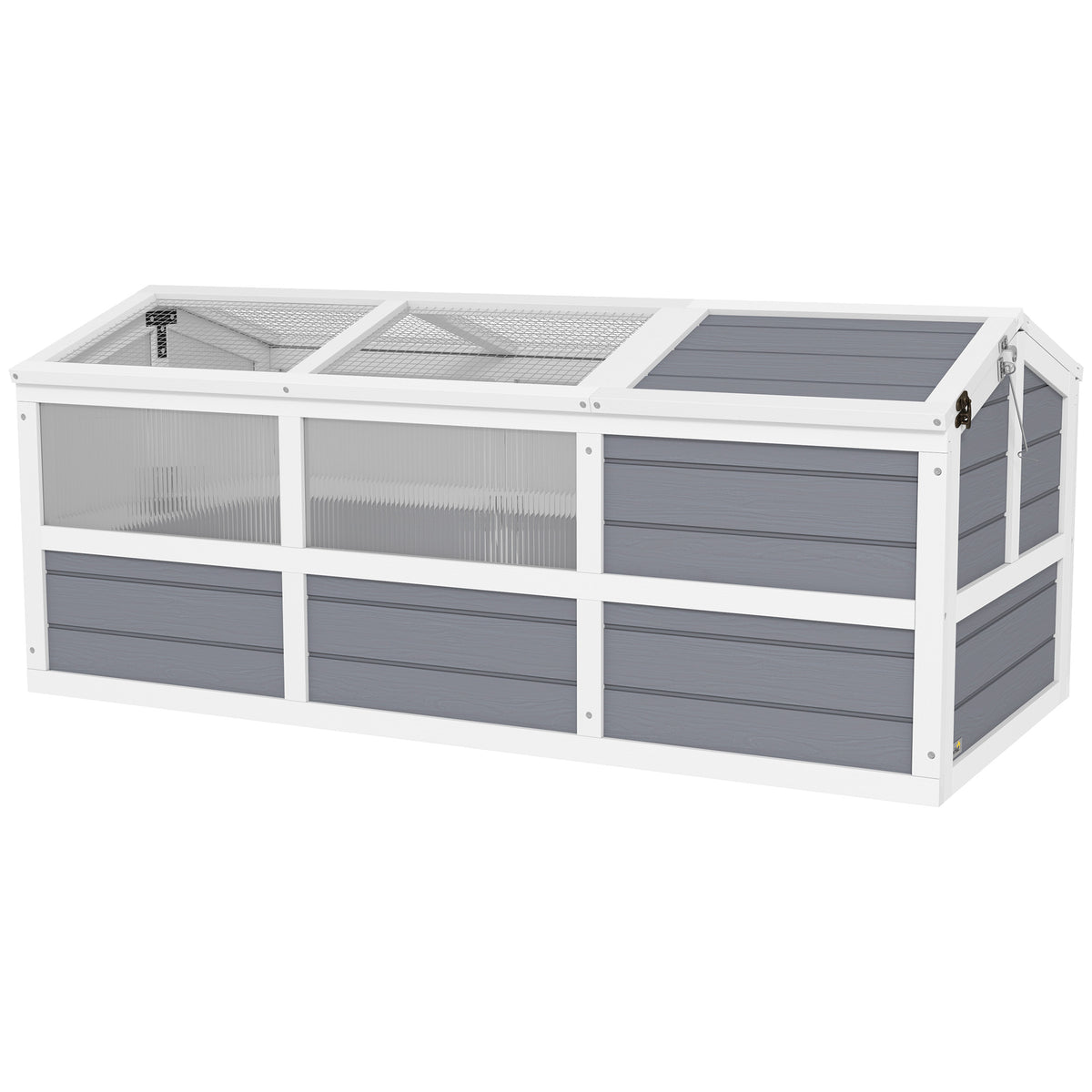 Wooden Tortoise Habitat Outdoor with Bottomless Design Doors Windows for Small Animals