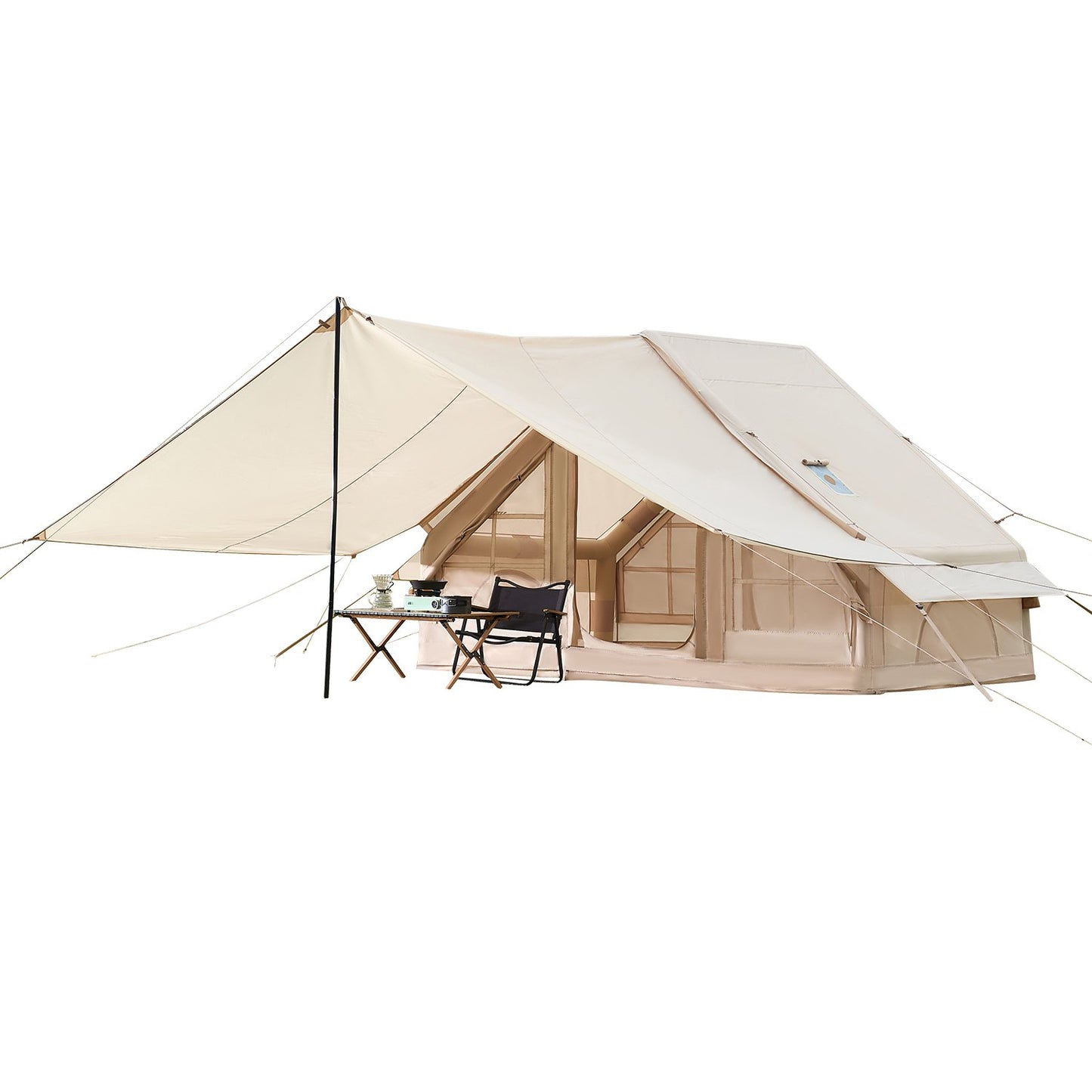 Inflatable Camping Tent for 3-5 People with Canopy & Pump - Waterproof & Easy Setup