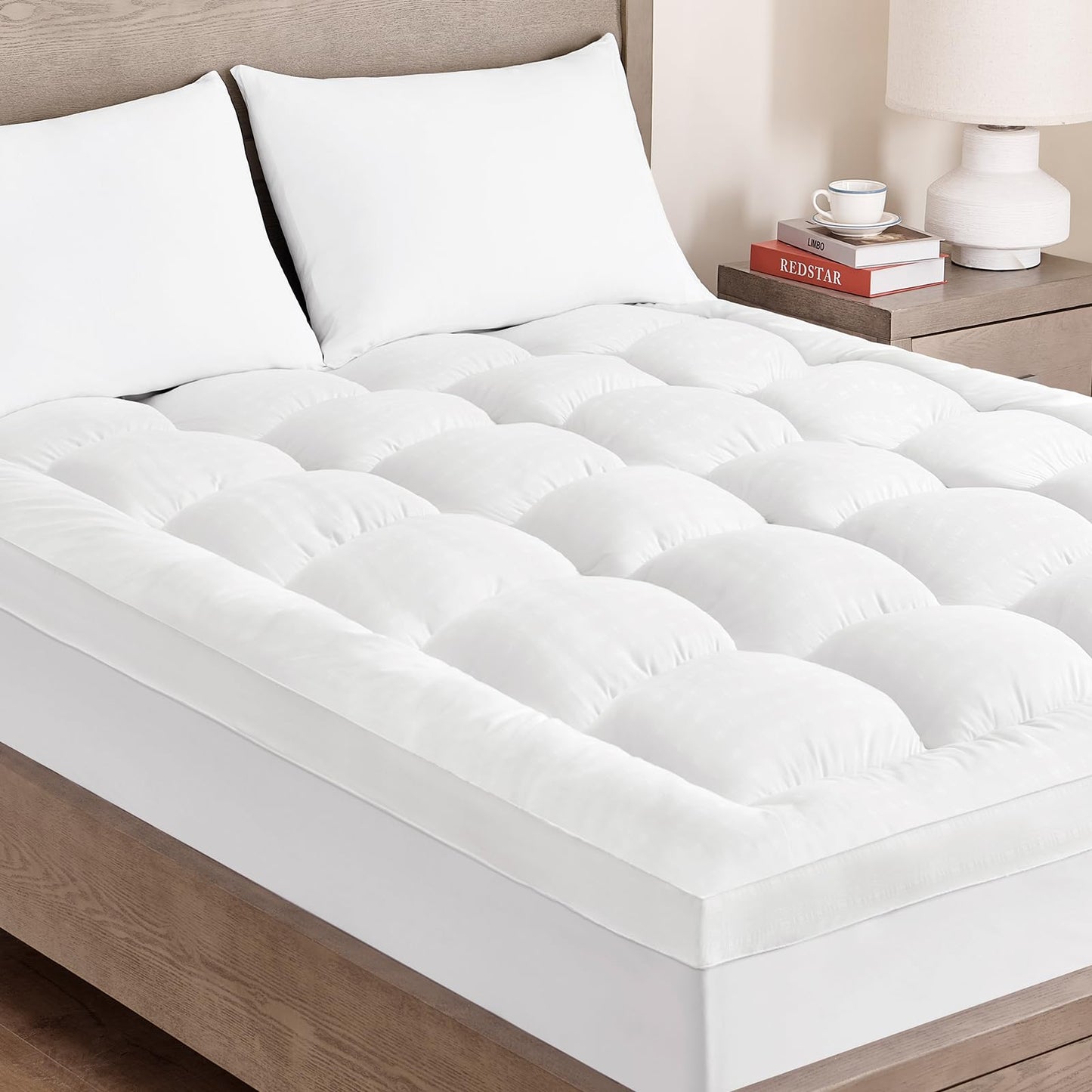 Cooling Mattress Topper Pad - Ultra-Soft Quilted Design, Deep Pocket