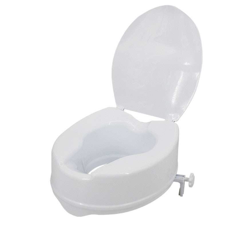 Toilet Booster Seat for Elderly and Pregnant Women with Armrests - Adjustable Bathroom Step Stool