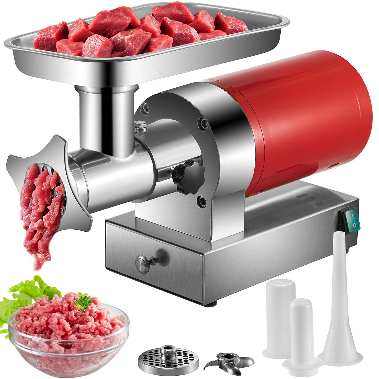 Electric Meat Grinder 661 Lb/Hour 1100W Heavy Duty Food Processor with Sausage Kit