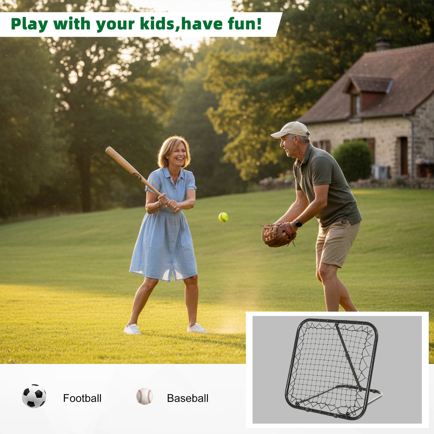Adjustable Soccer Rebounder Net - Portable Training Goal
