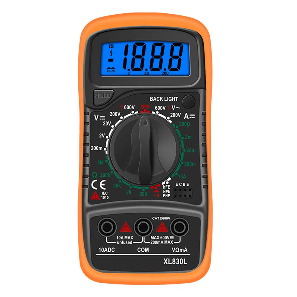Multifunction Digital Multimeter - Handheld Voltage, Current, Resistance Tester