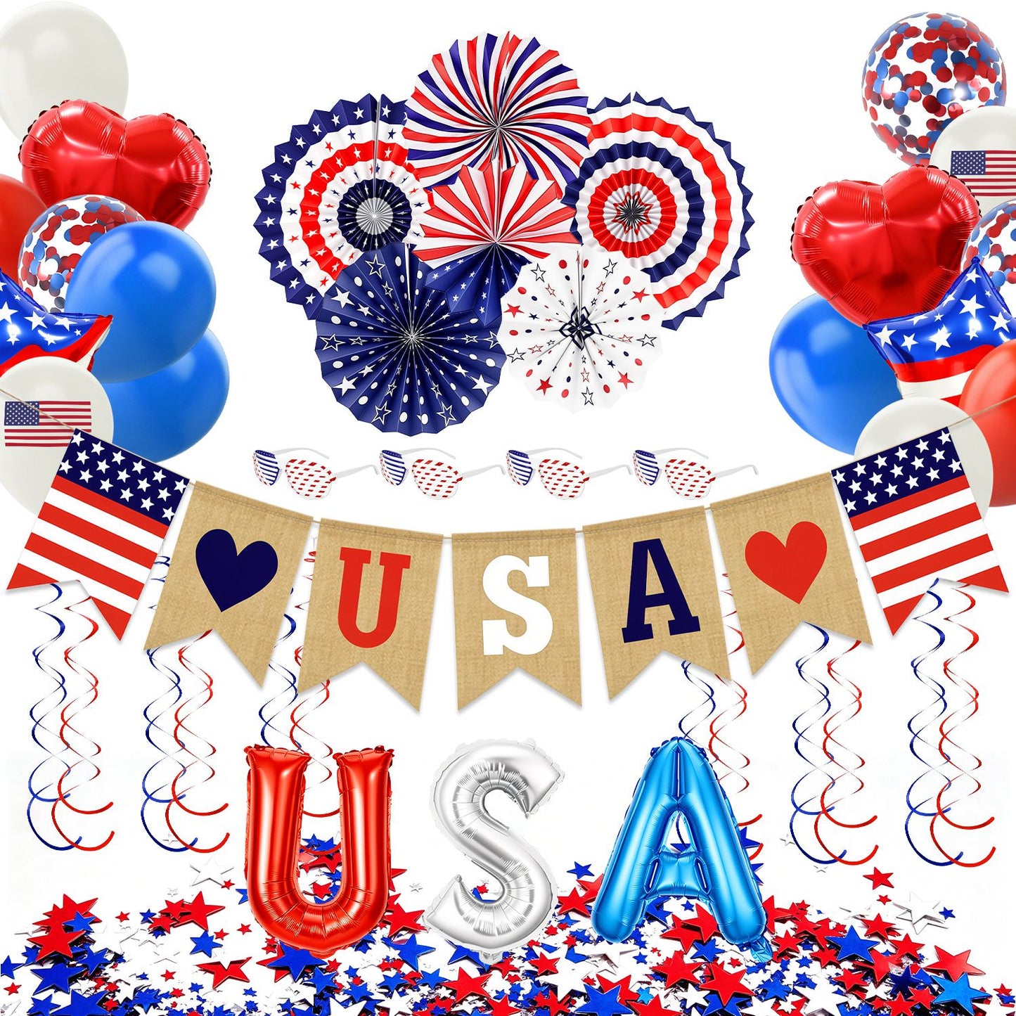 Complete 4th of July Decoration Set - Patriotic Party Supplies