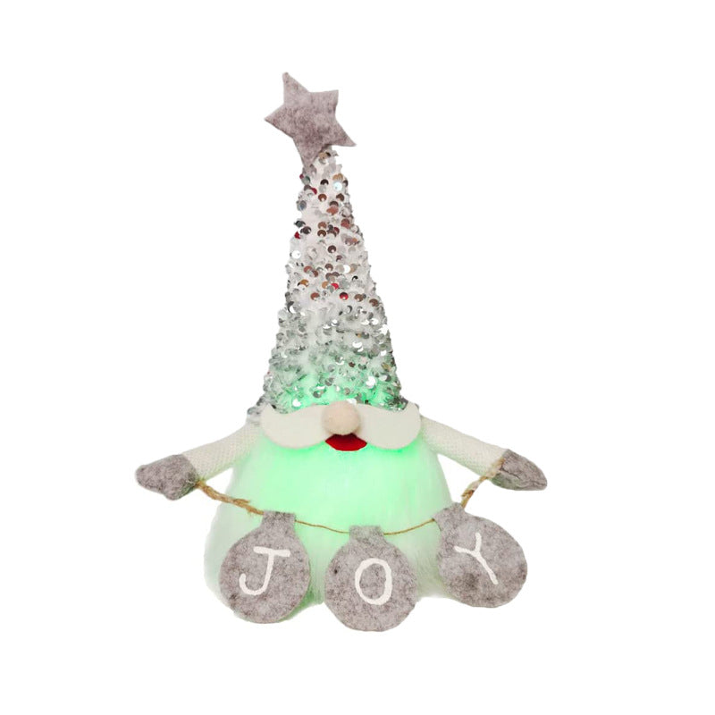 Christmas Faceless Doll Decorative Ornament with Sequins and Music