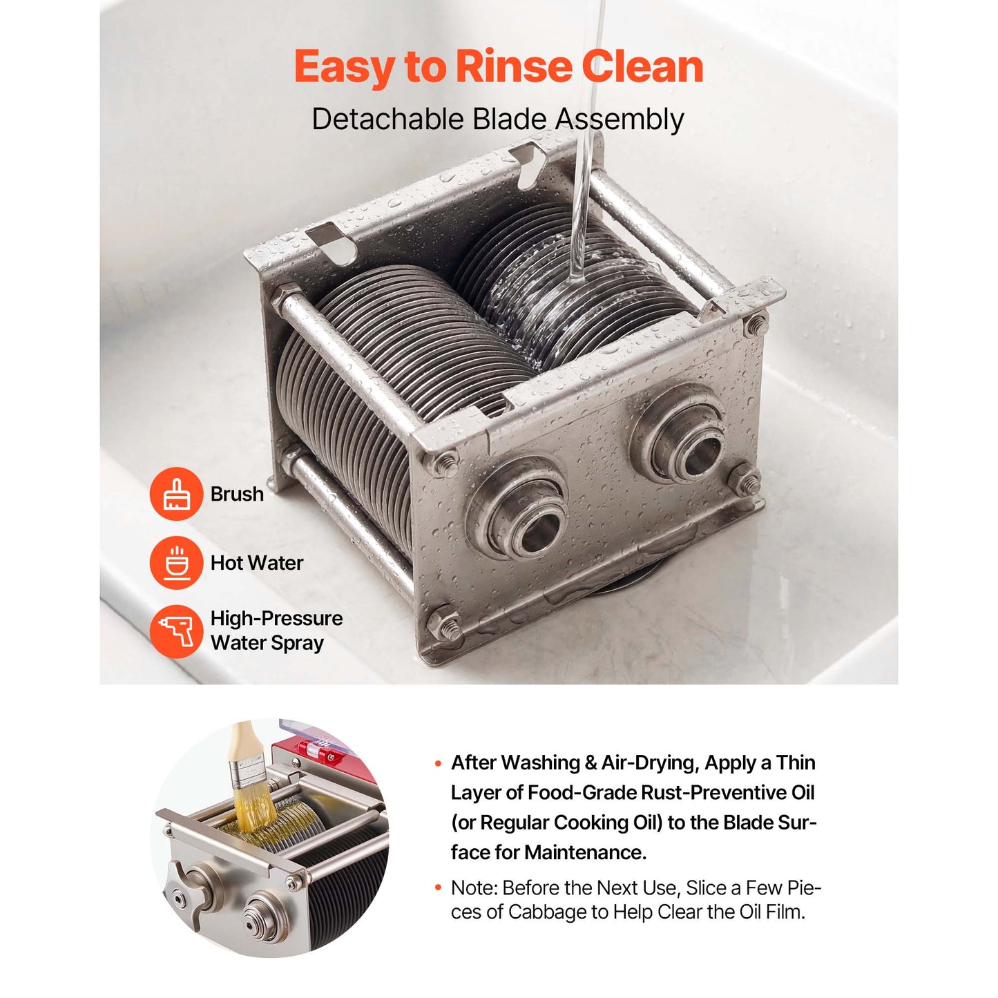 Electric Meat Slicer 850W Commercial Food Cutter with Stainless Steel Blade