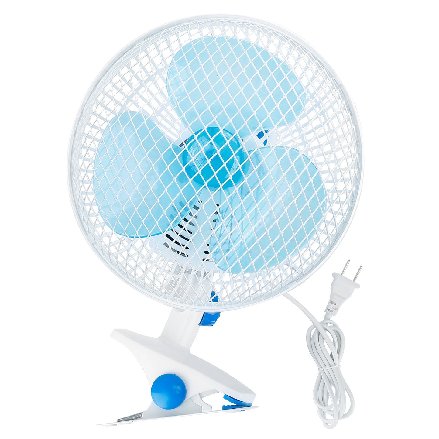 Clip On Desk Fan with 2 Speed Settings, Adjustable Tilt, Quiet Operation, Wall Mount & Clamp - White