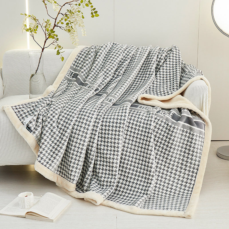 European Cotton Fleece Woolen Blanket - Thickened Warm Bed Sheet for All Seasons