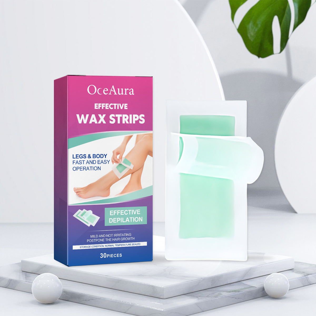Blueberry Scented Hair Removal Wax Strips – 30 Pack