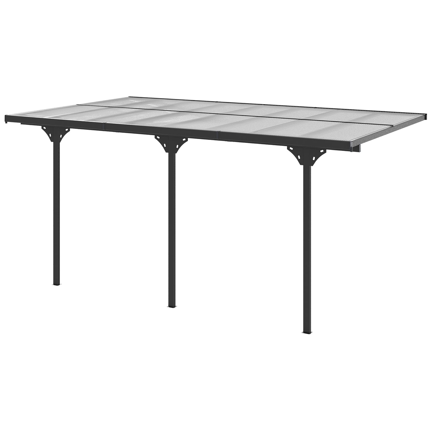 Outdoor Polycarbonate Pergola - UV Blocking Hardtop Awning, Gray