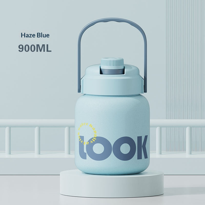 Large Capacity Pop-Top Straw Cup - Reusable Insulated Drinkware