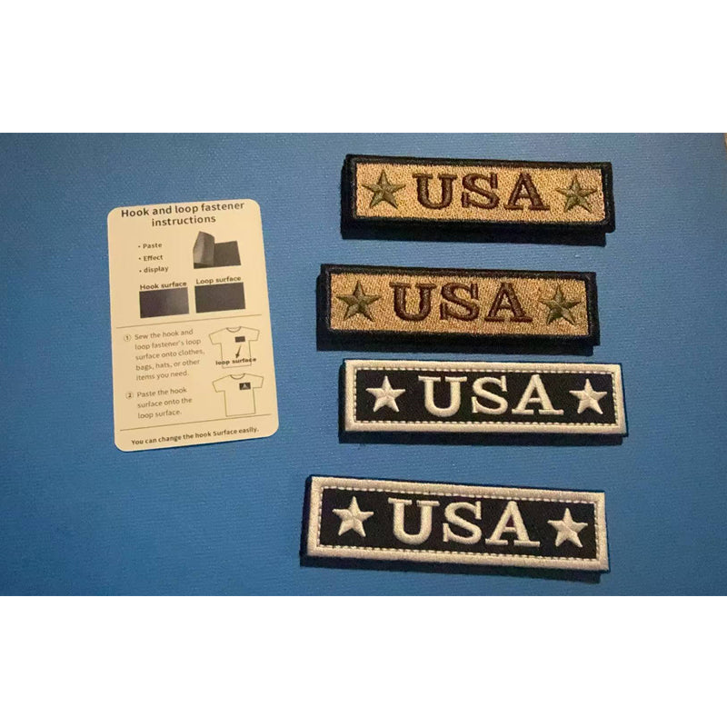 USA Tactical Morale Patches - Set of 4 Embroidered Velcro Patches