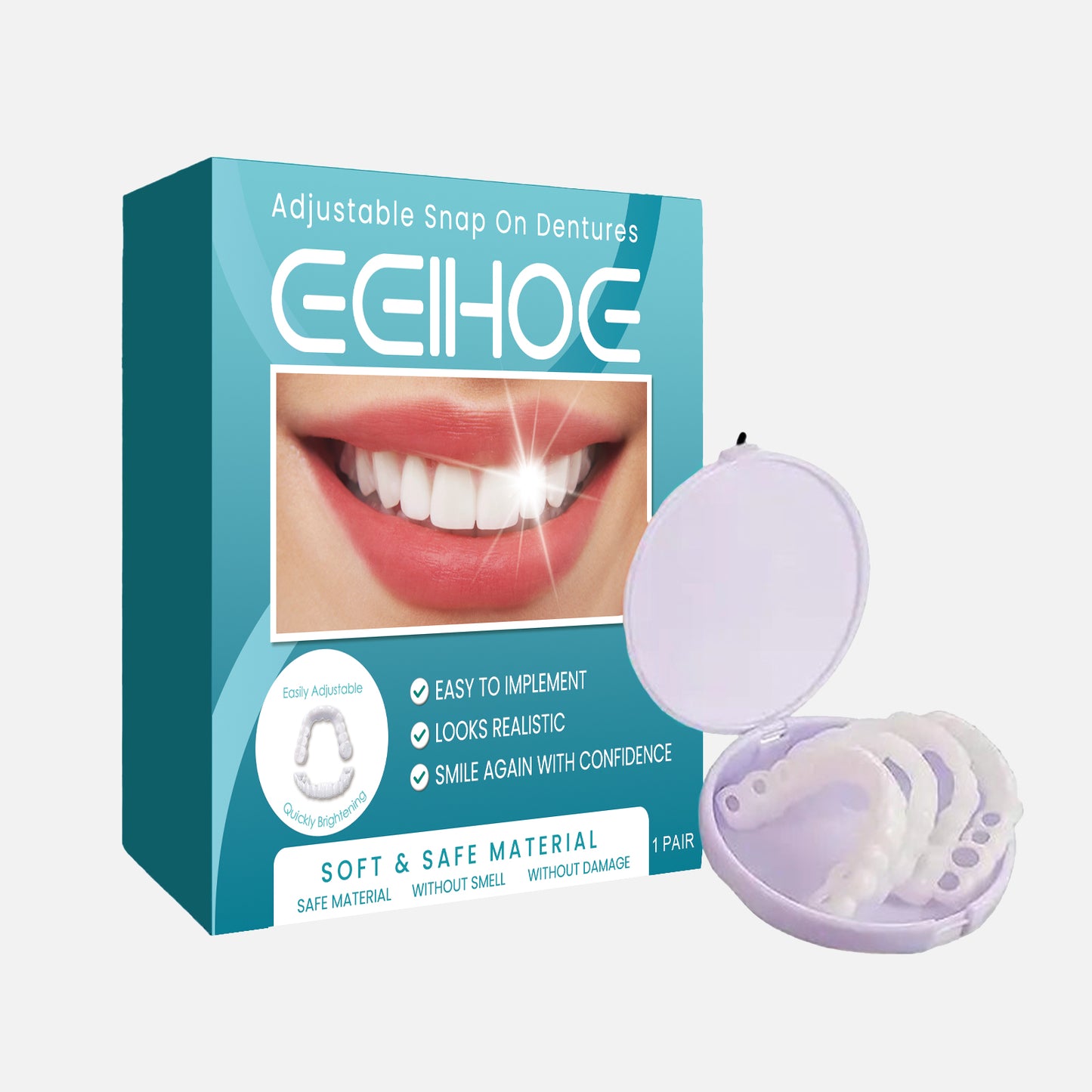 Adjustable Temporary Denture Kit - Custom Fit Polypropylene Teeth