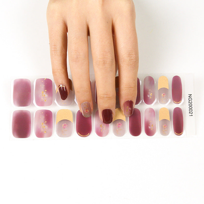 Korean Semi Cured Nail Stickers for Nail Art - Adhesive Gel Decals