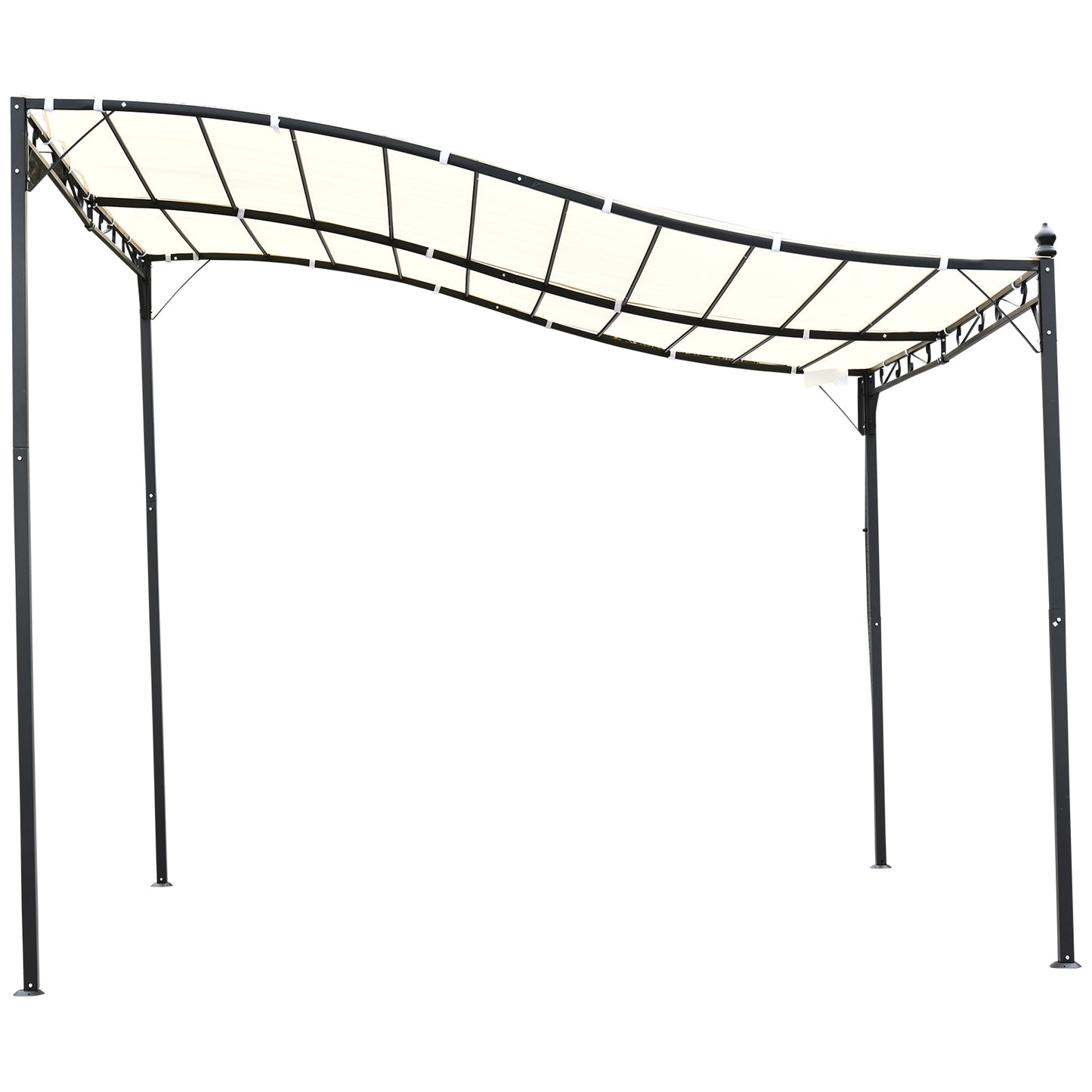 10' x 10' Steel Outdoor Pergola Gazebo with UV-Resistant Canopy - Cream White