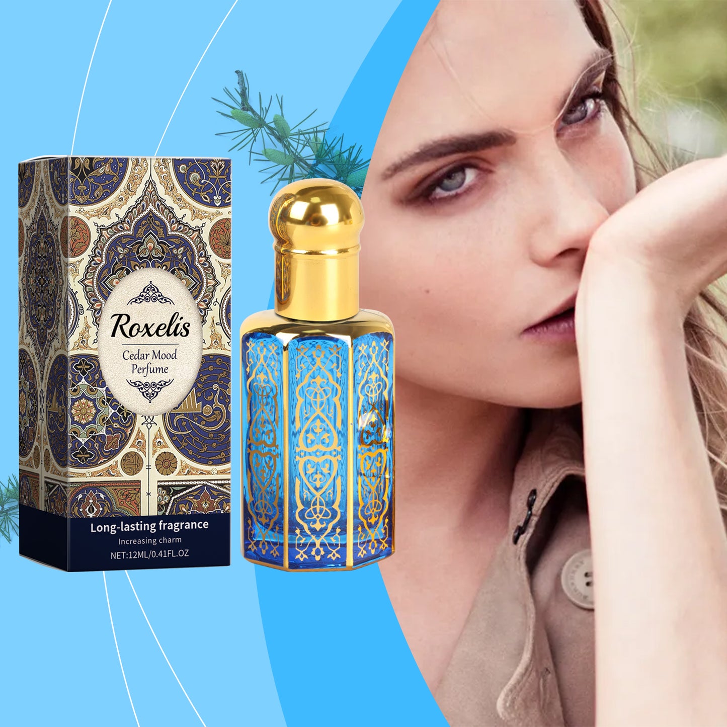 Cedar Mood Arabian Roll-On Perfume Oil - Woody Long-Lasting Fragrance 12ml