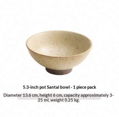 Japanese-Style Retro Thickened Stoneware Rice Bowl - Multiple Sizes