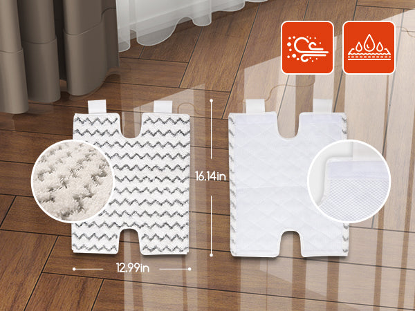 10-in-1 Steam Mop with Double-Sided Design - White