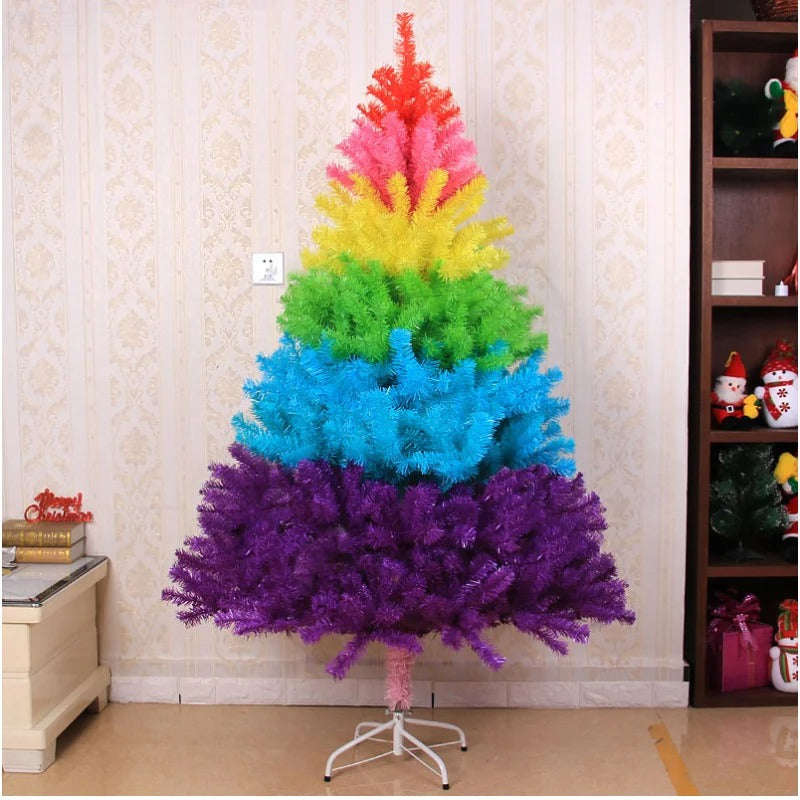 60cm Rainbow Christmas Tree with 70 PVC Branches - Colorful Holiday Decor