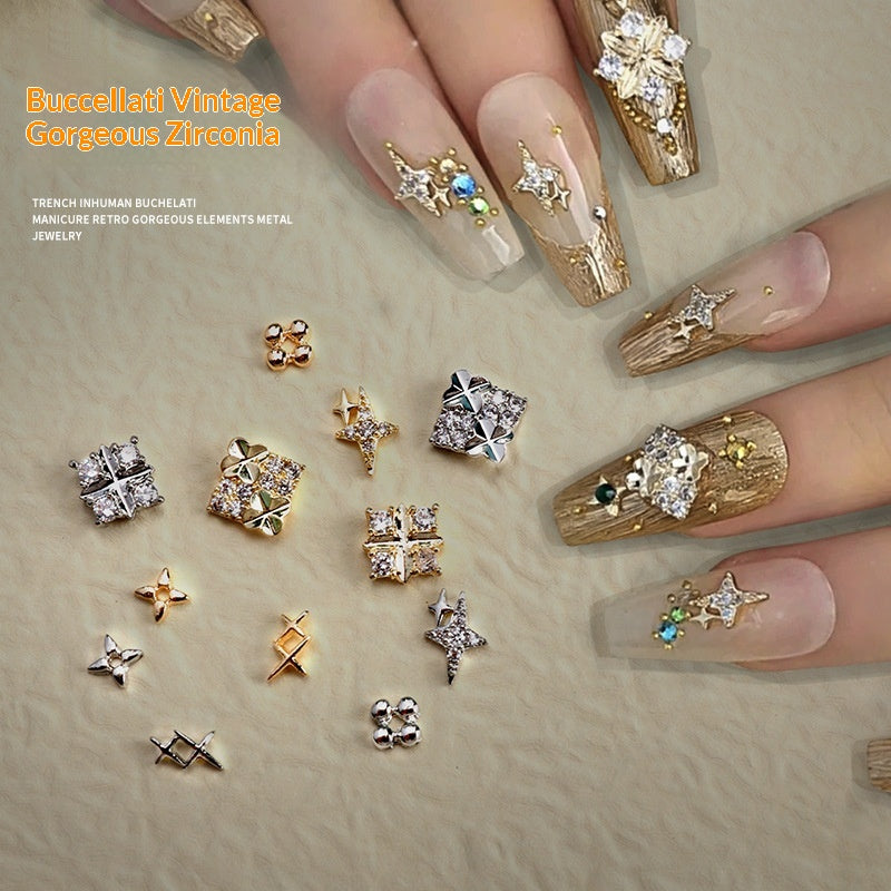 Diamond-Studded Nail Art Accessories with Zircon - Multiple Styles