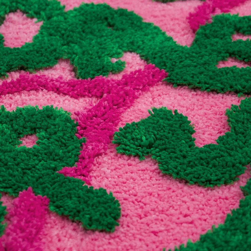 Geometric Pattern Cake Flocking Carpet - Non-Slip Household Floor Mat 90x90cm